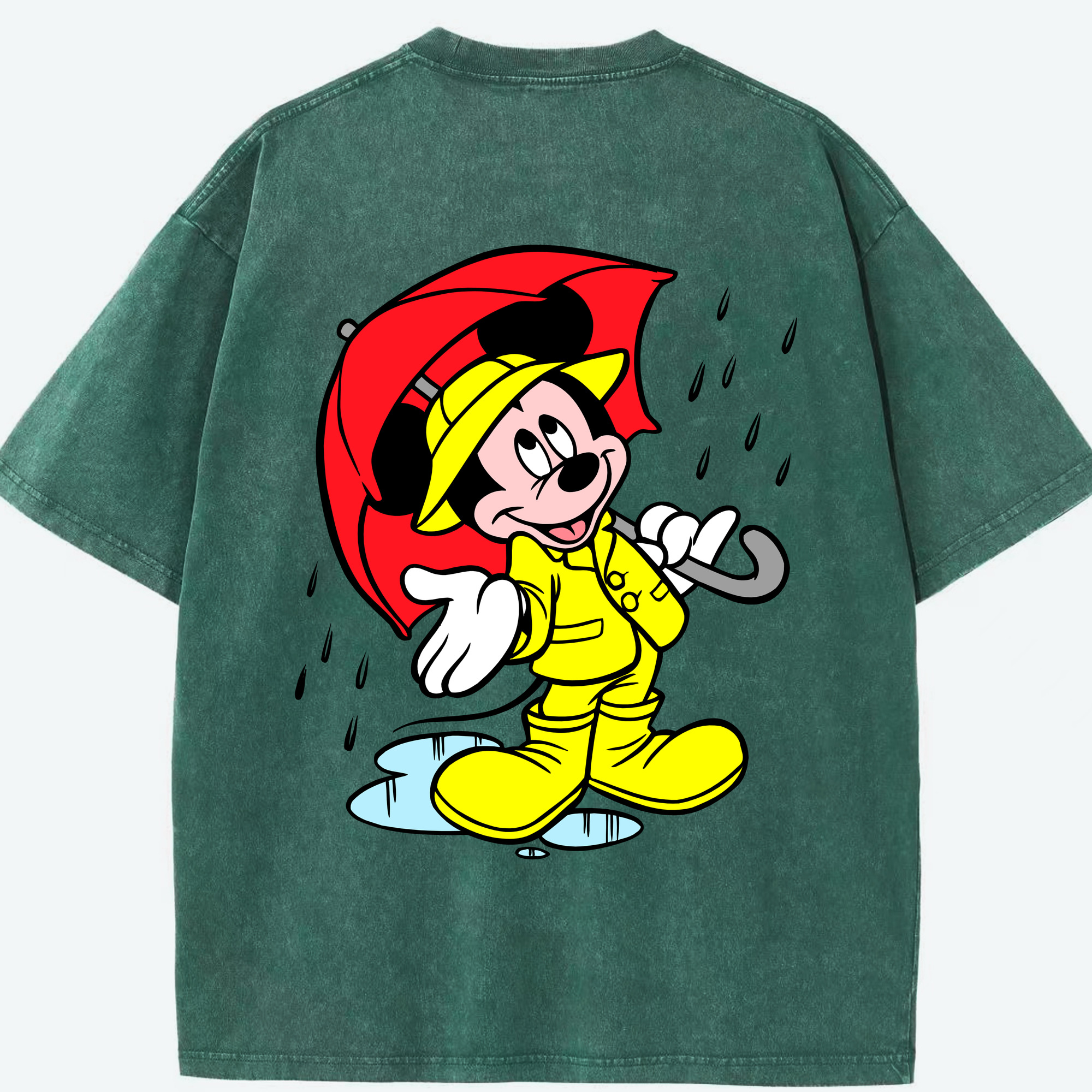 （画像用） ミッキーマウス Mickey Mouse 綿100% ヴィンテージ風 半袖Tシャツ（背面プリント）